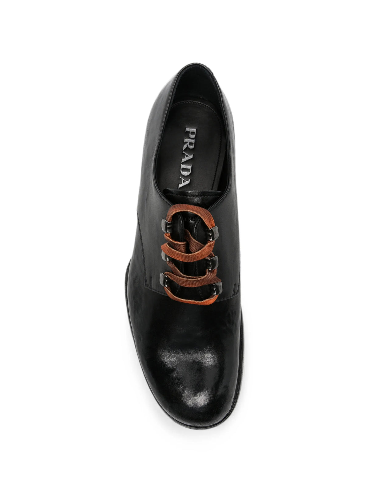 Prada - Antiqued Leather Lace-up Shoes