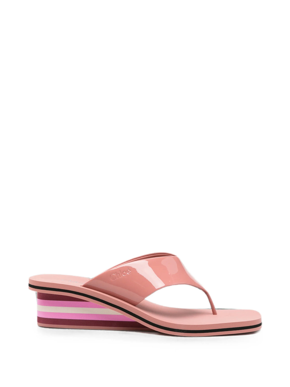 Chloé - Swimming Cool Striped Wedge Sandals