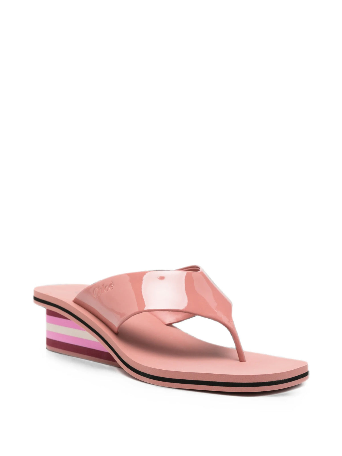 Chloé - Swimming Cool Striped Wedge Sandals