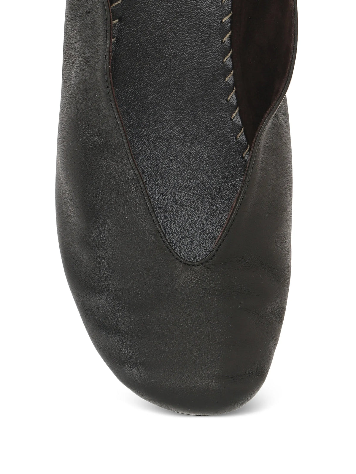 The Row - V-neck Leather Loafers