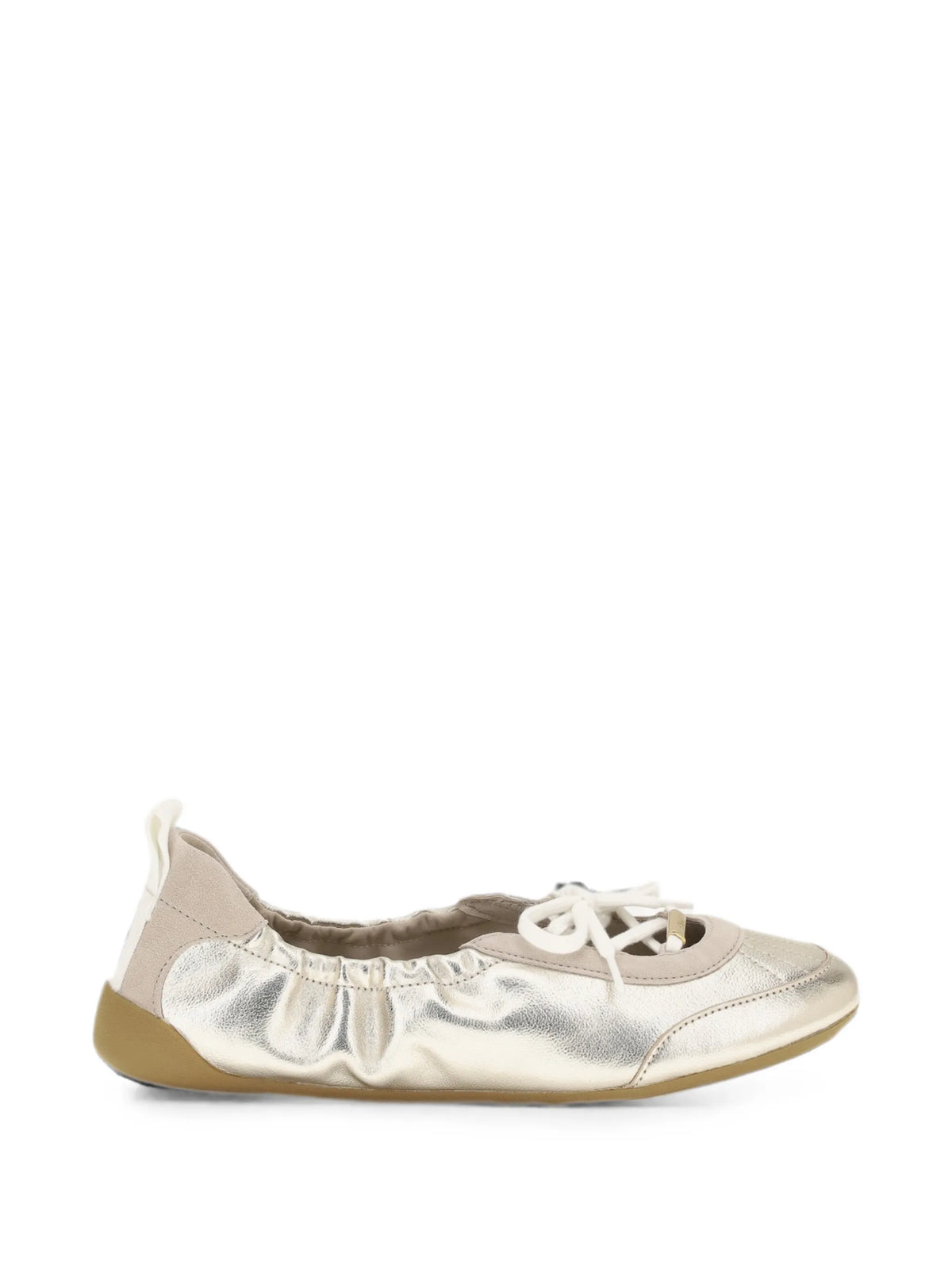 Chloé - Metallic Lace-up Ballet Flats