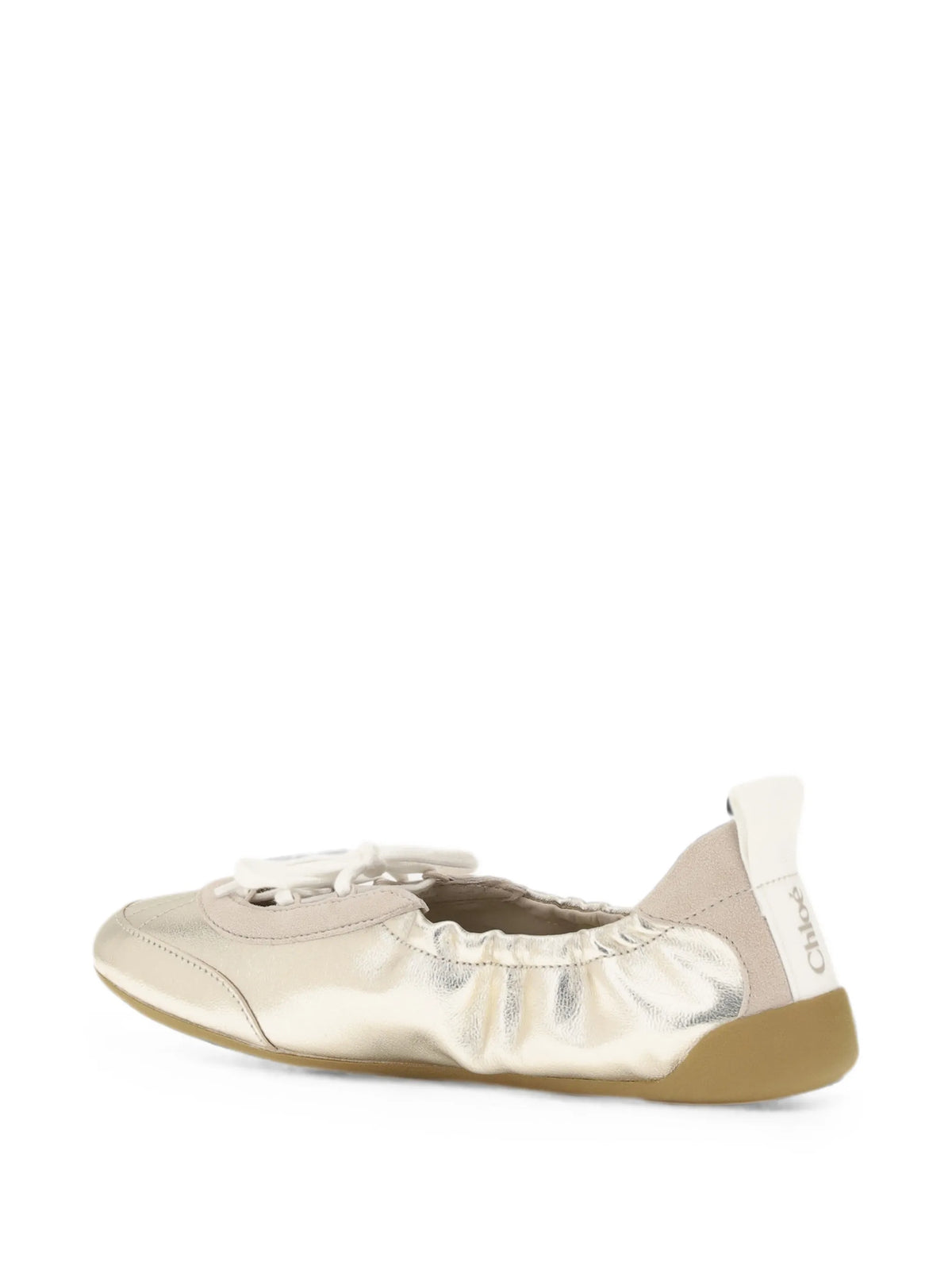Chloé - Metallic Lace-up Ballet Flats