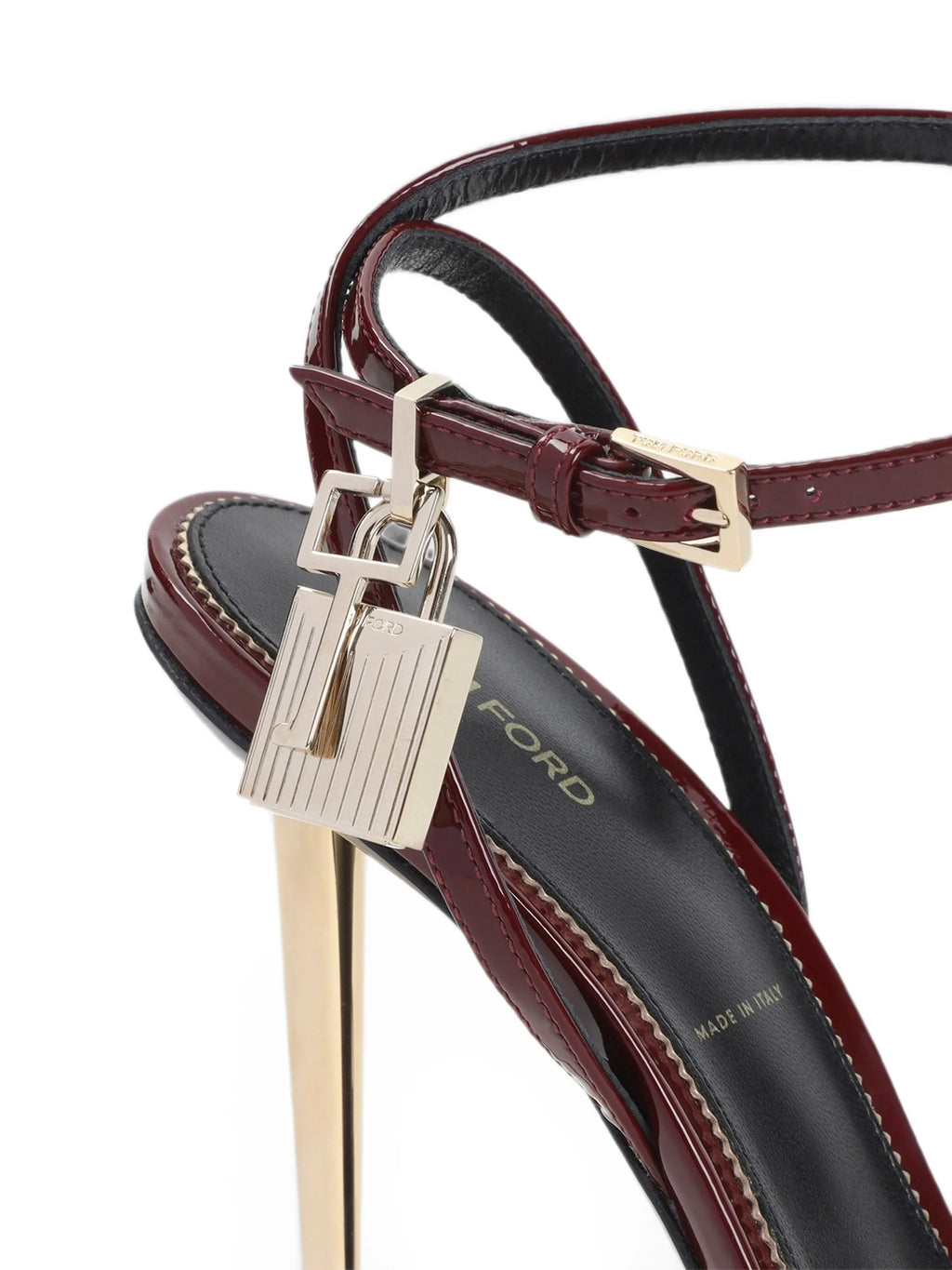Tom Ford - Patent Leather Padlock Pointy Naked Sandal