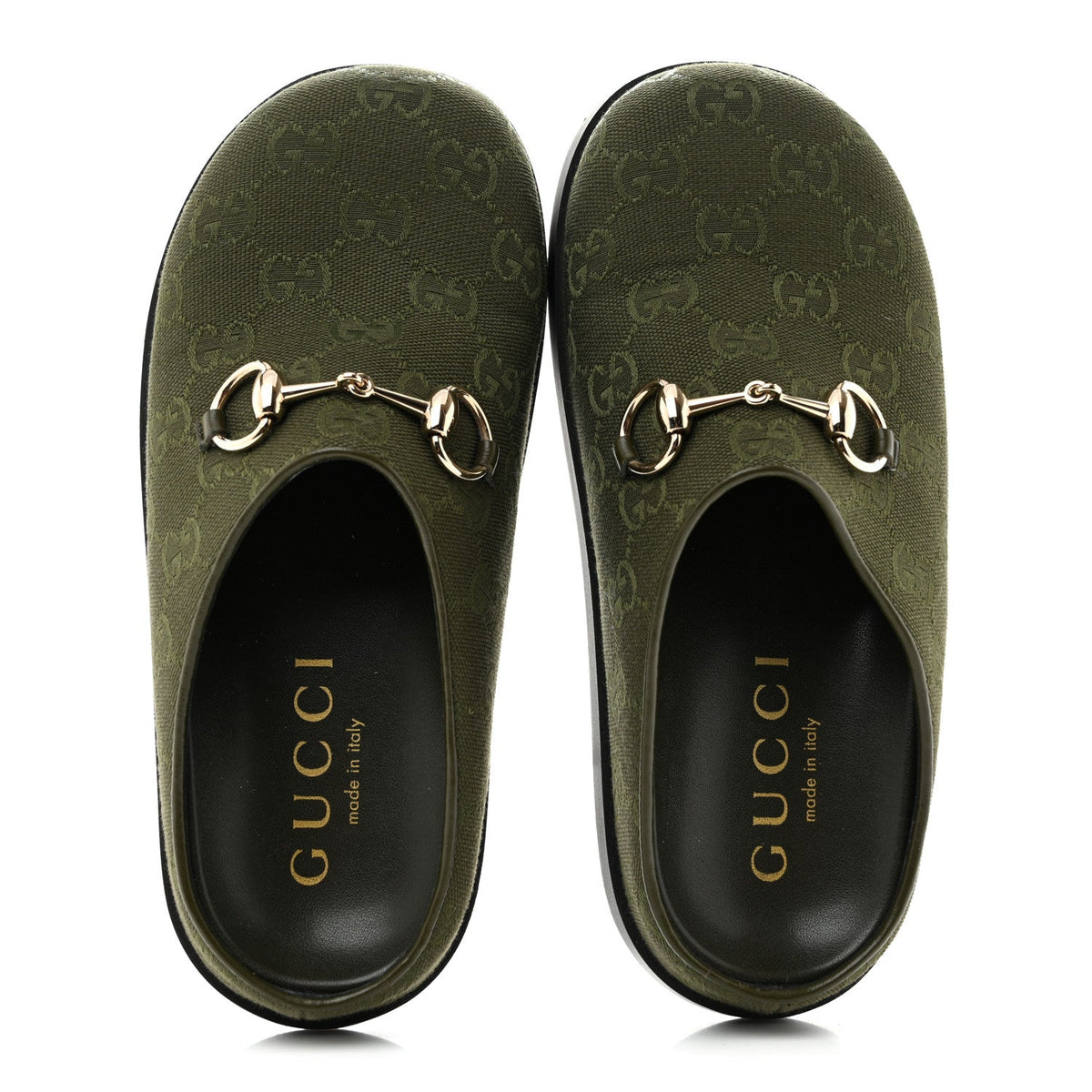 Gucci - New Canvas Monogram GG Granada Kid Horsebit Mules