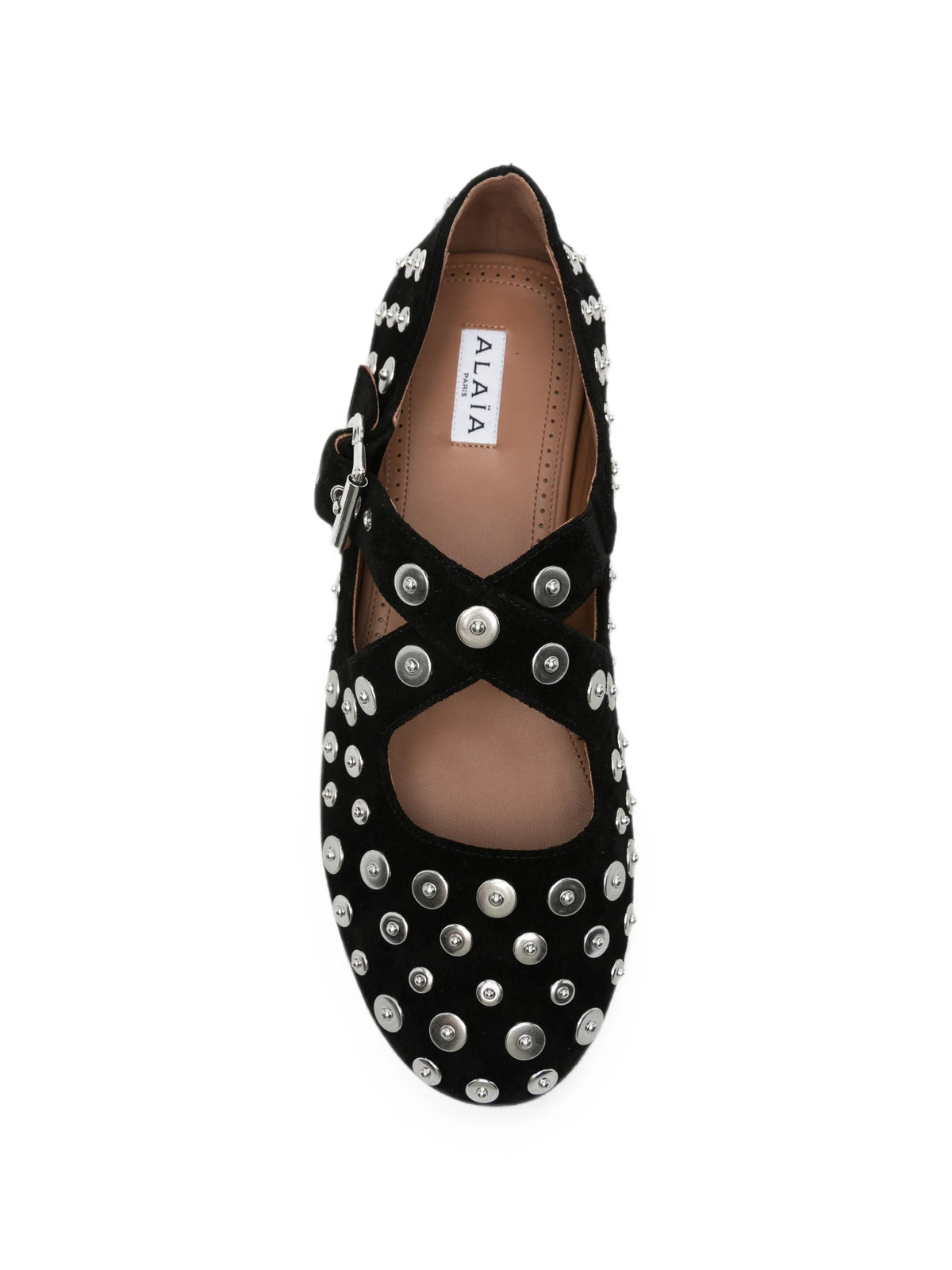 Alaïa - Criss-Cross Stud-embellished Ballet Flats