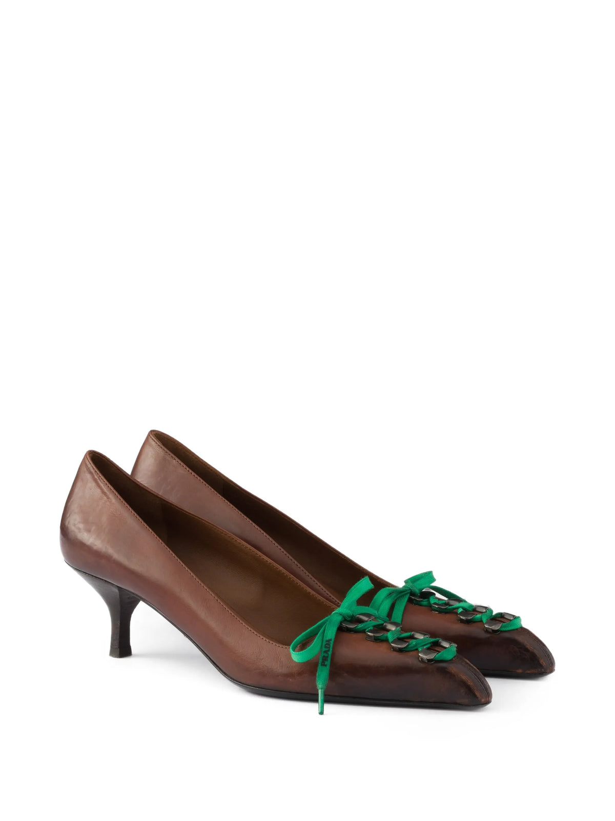 Prada - Antiqued Leather Pumps