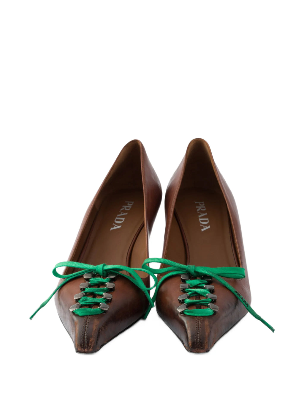 Prada - Antiqued Leather Pumps