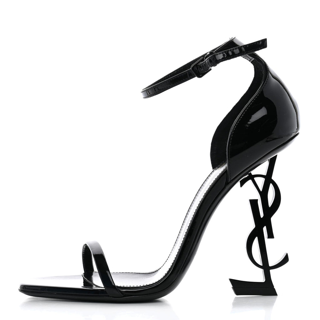 Saint Laurent - Patent Calfskin Opyum 110 Sandals - Black