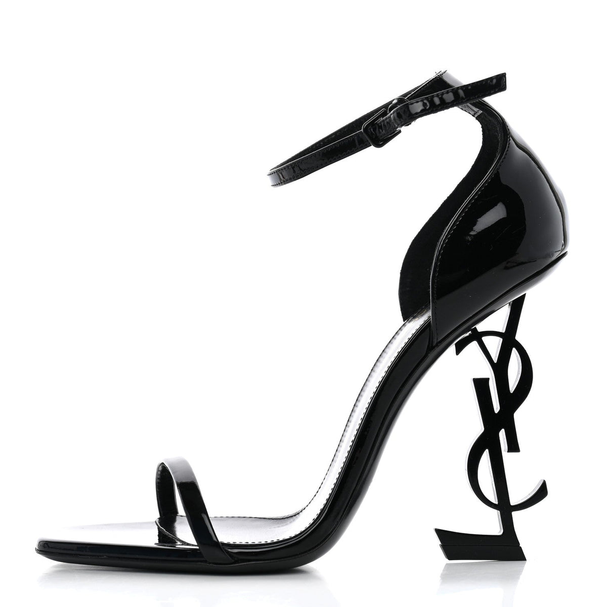 Saint Laurent - Patent Calfskin Opyum 110 Sandals - Black
