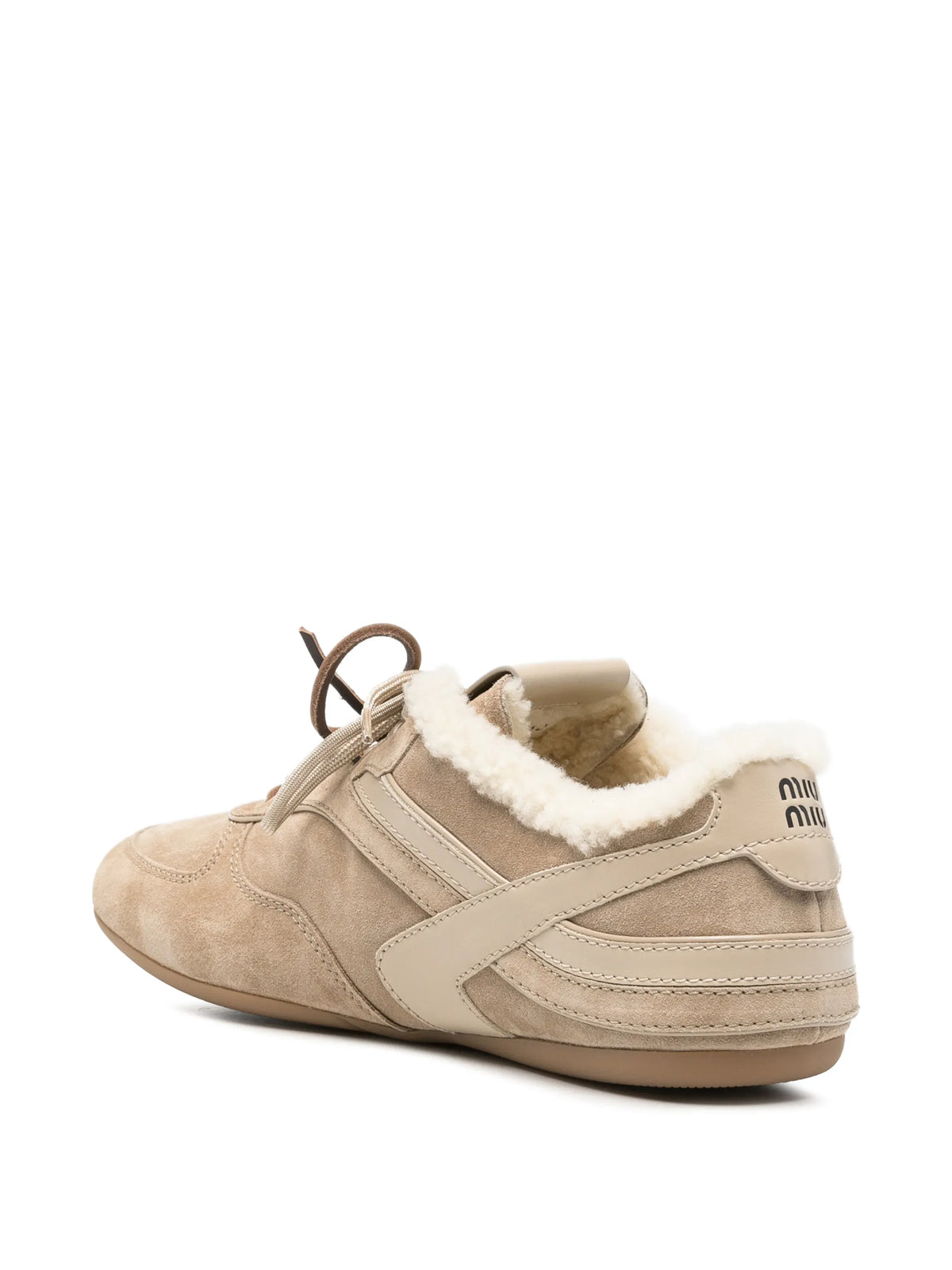 Miu Miu - Gymnasium Suede And Shearling Sneakers