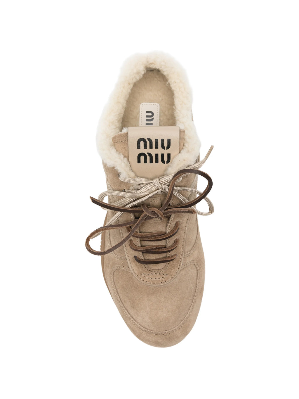 Miu Miu - Gymnasium Suede And Shearling Sneakers