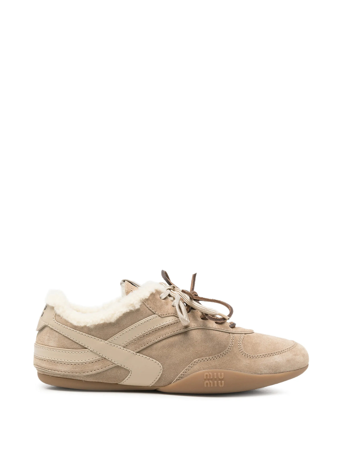 Miu Miu - Gymnasium Suede And Shearling Sneakers