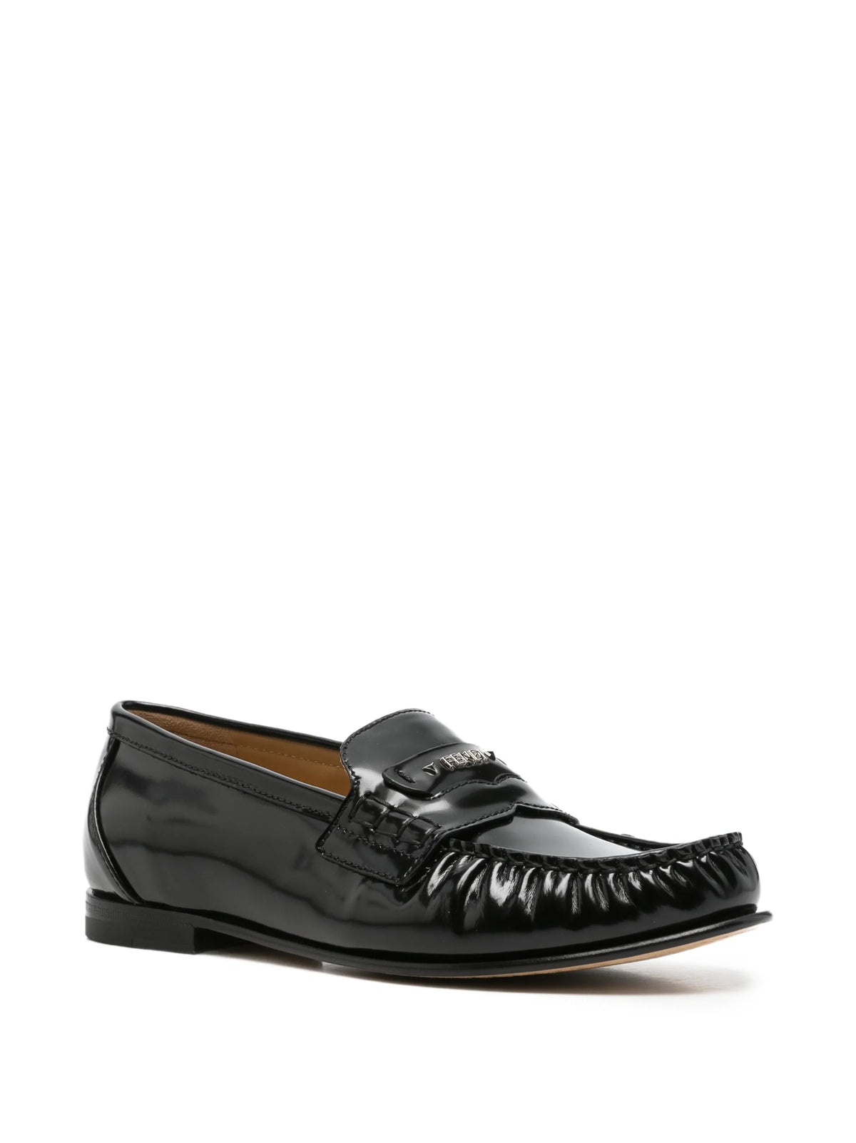 Fendi - Scrunch Leather Loafers