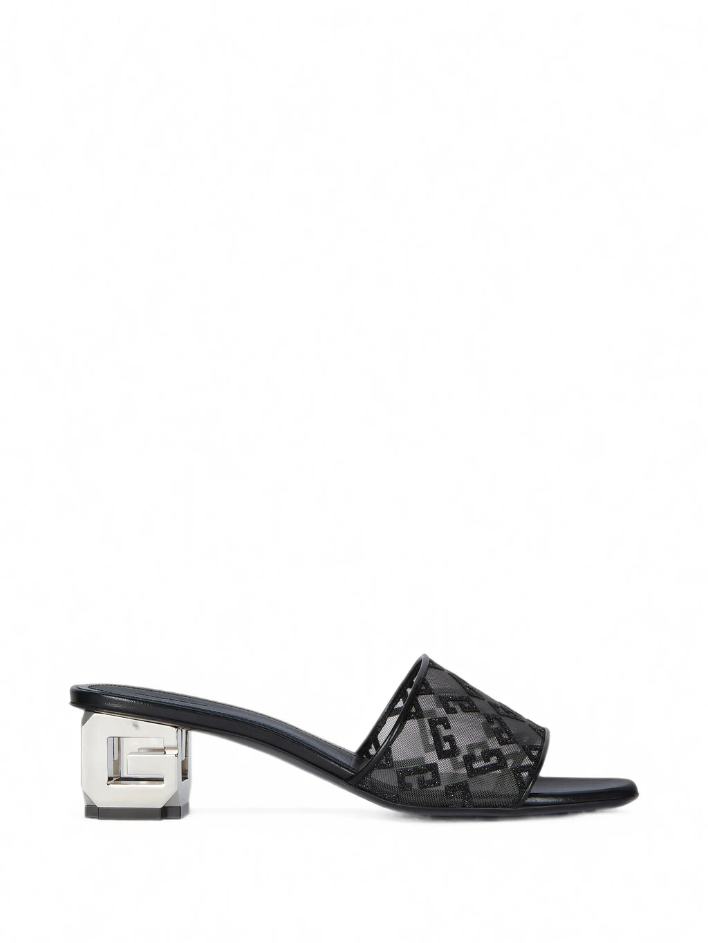 Givenchy - G Cube Mules In Monogram 72 Mesh With Lurex