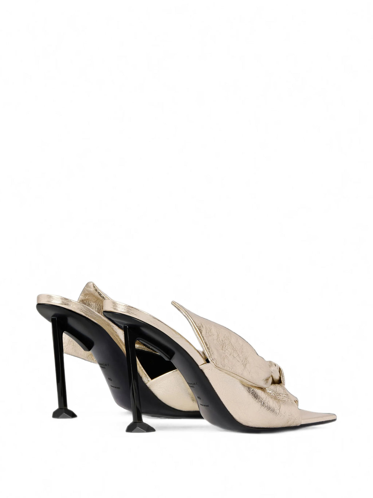 Givenchy - Boudoir Heeled Mules In Metallic Leather