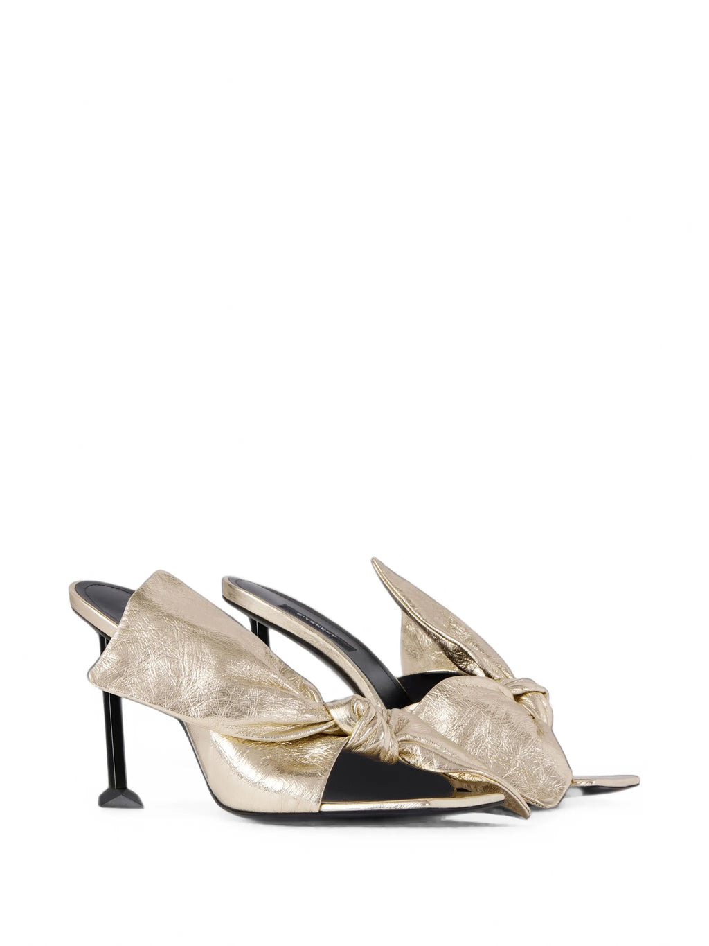 Givenchy - Boudoir Heeled Mules In Metallic Leather