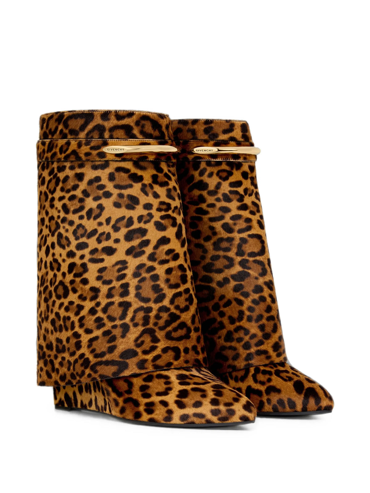 Givenchy - Shark Pinch Ankle Boots In Leopard Pony-effect Leather