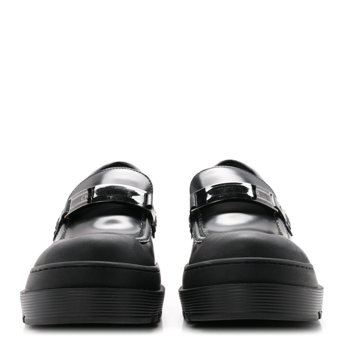 Dior - Brushed Calfskin Rubber Dior Code Cap Toe Lug Sole 35mm Loafers