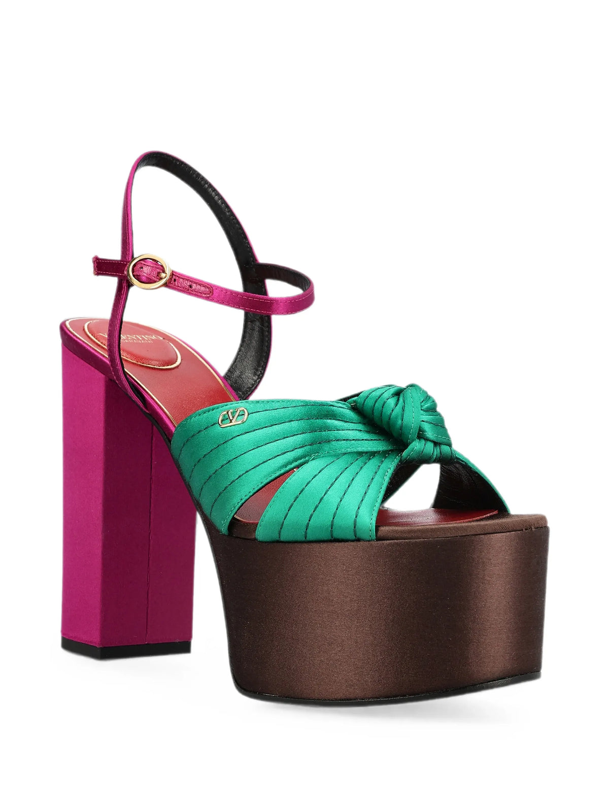 Valentino - Sandals With Crasher Platform In Satin 125mm