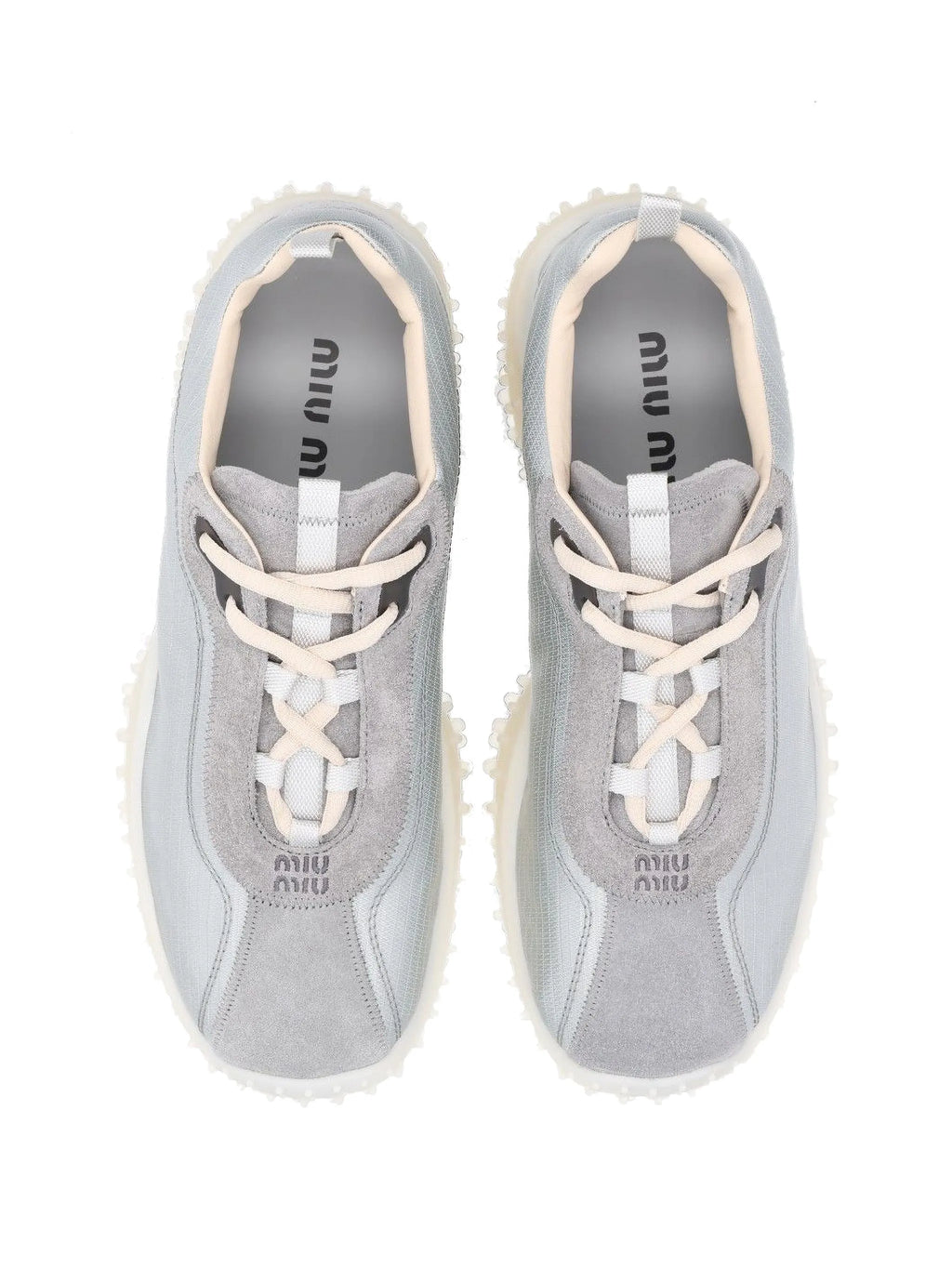 Miu Miu - Bubble Technical Fabric And Suede Sneakers