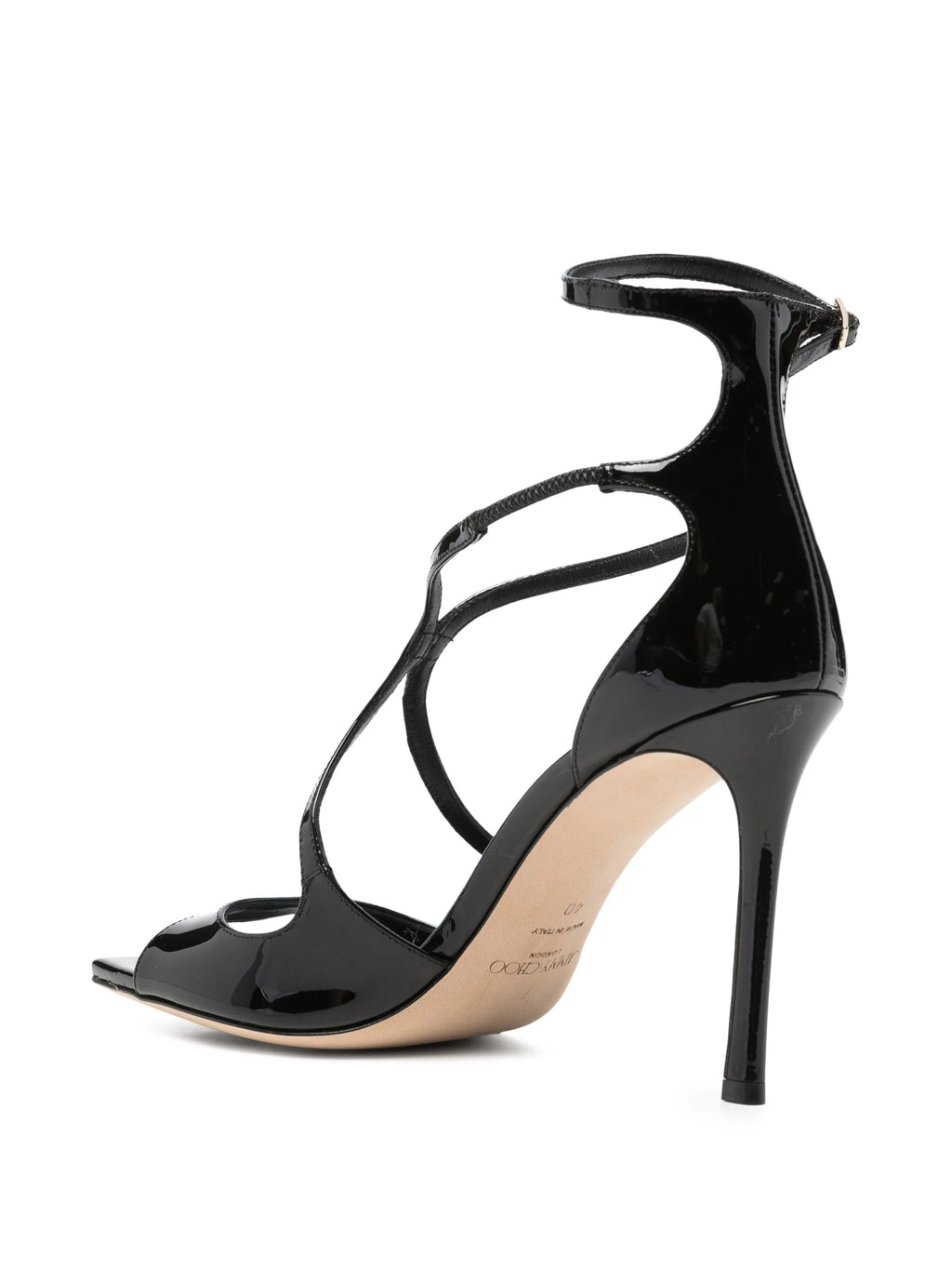 Jimmy Choo - Azia 95 Black Patent Leather Sandals