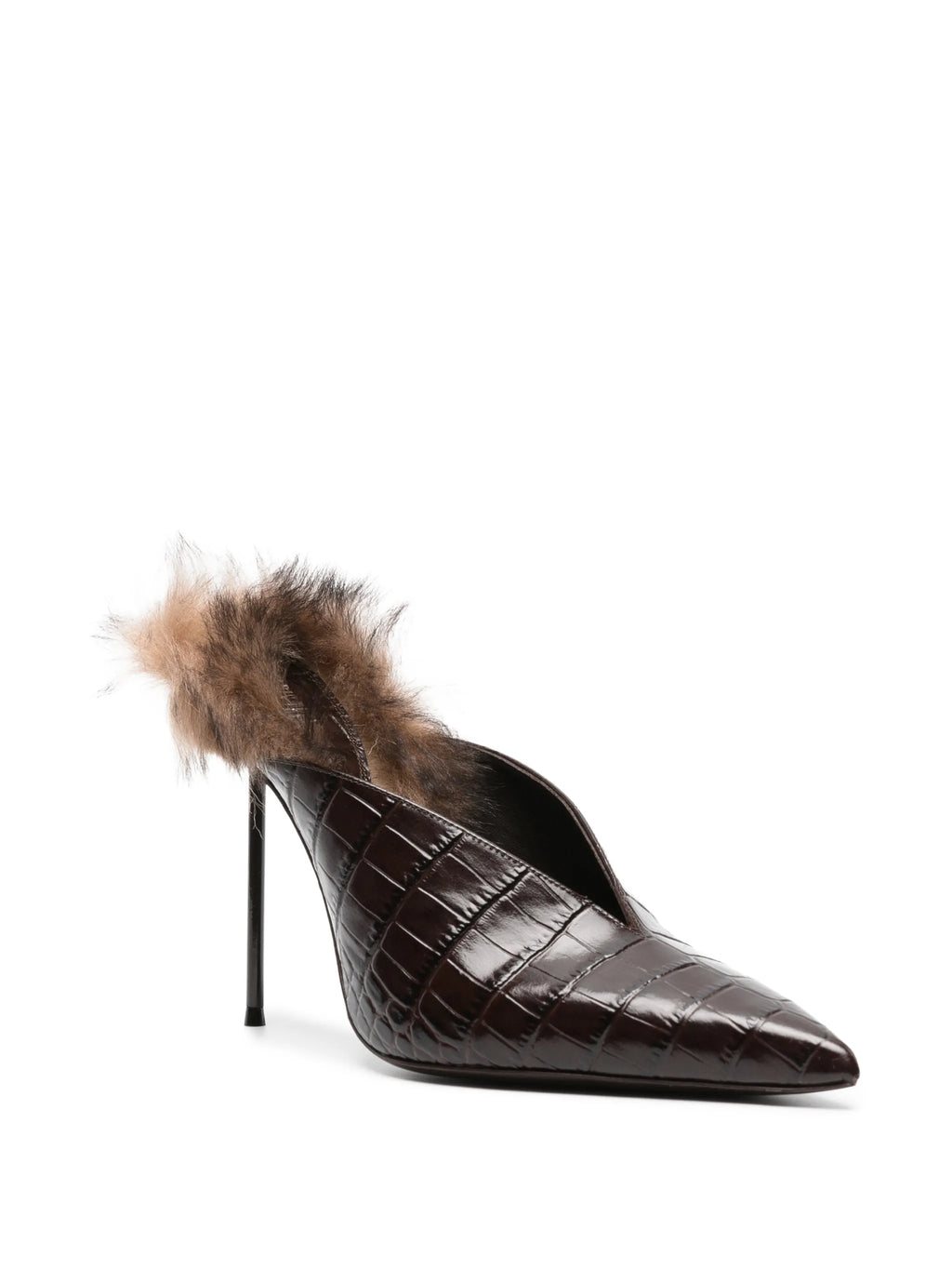 Paris Texas - Lidia Fur Sabot Shoes 105