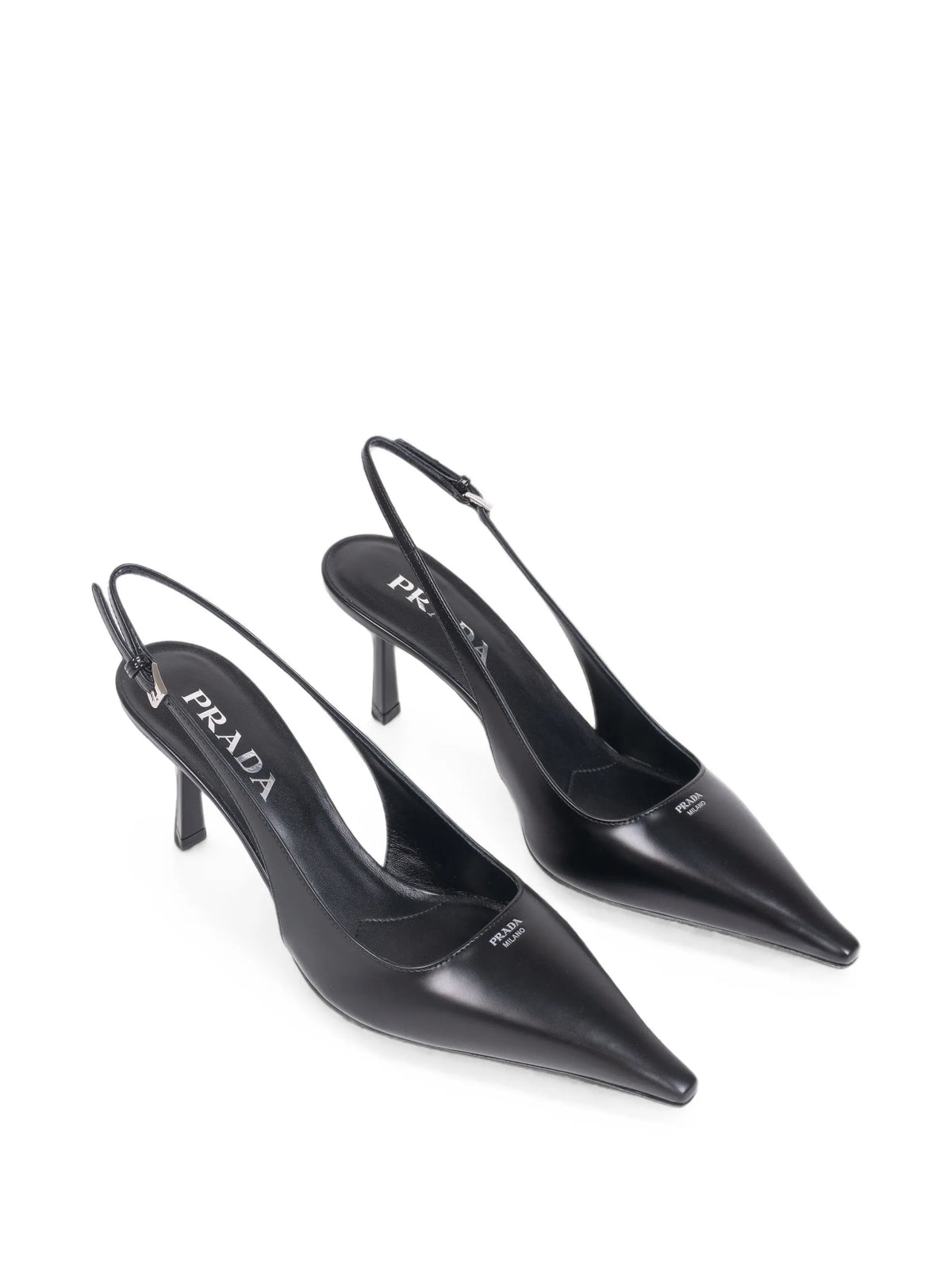 Prada - Brushed Leather Slingback Pumps