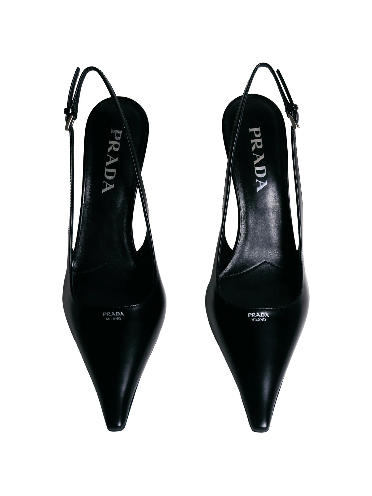 Prada - Brushed Leather Slingback Pumps