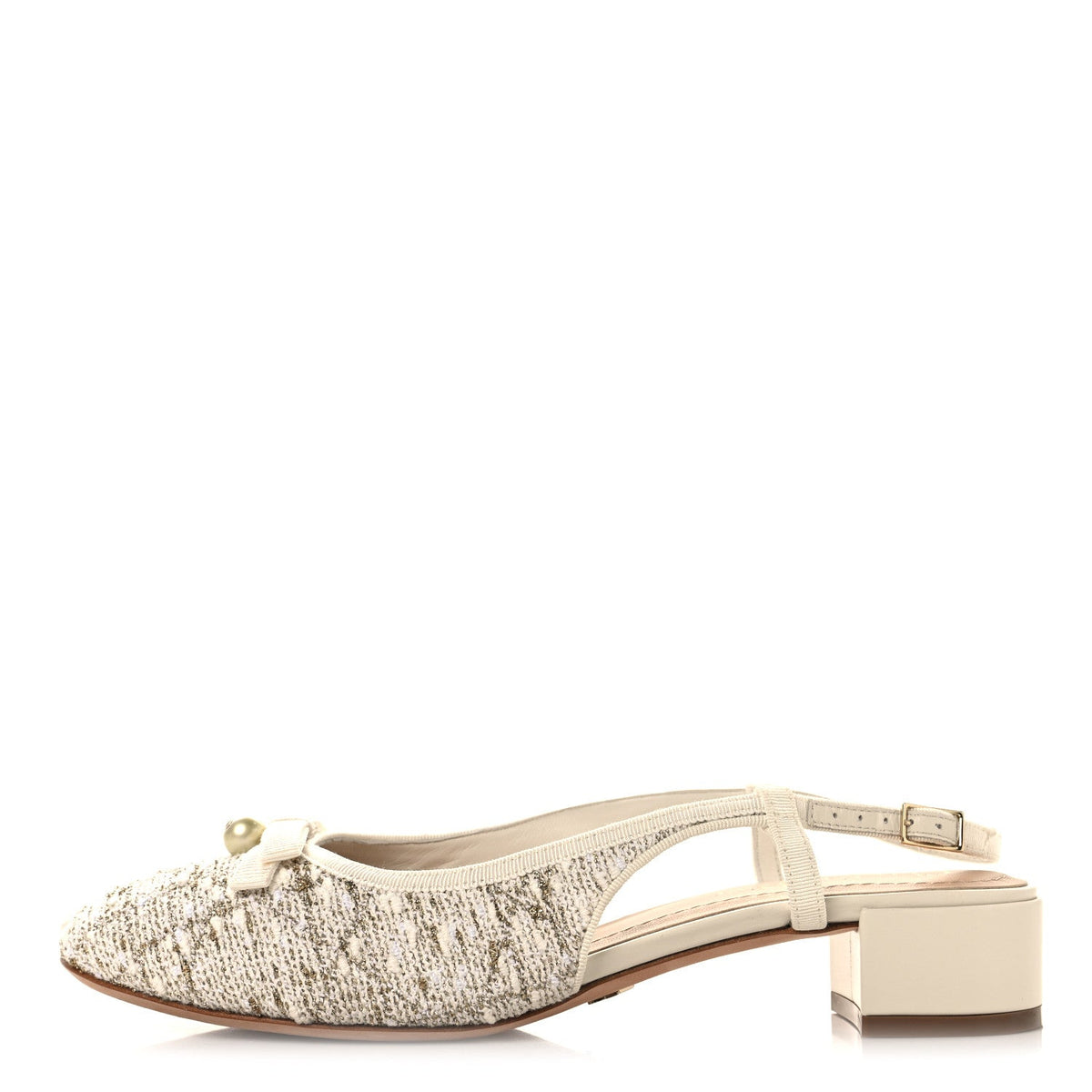 Dior - Tweed Cannage Slingback Ballet Pumps