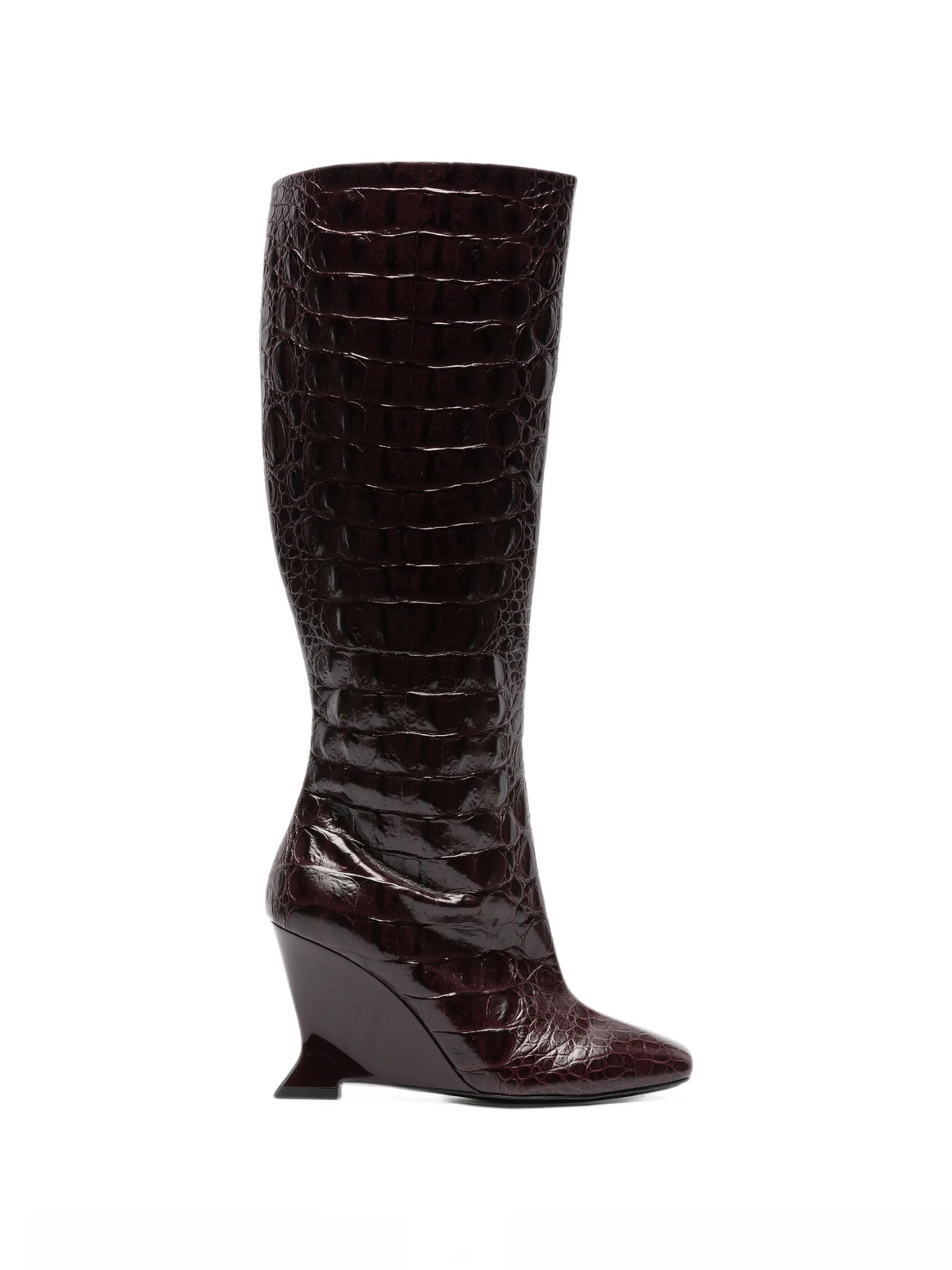 Balmain - Wedge Embossed Croco Boots