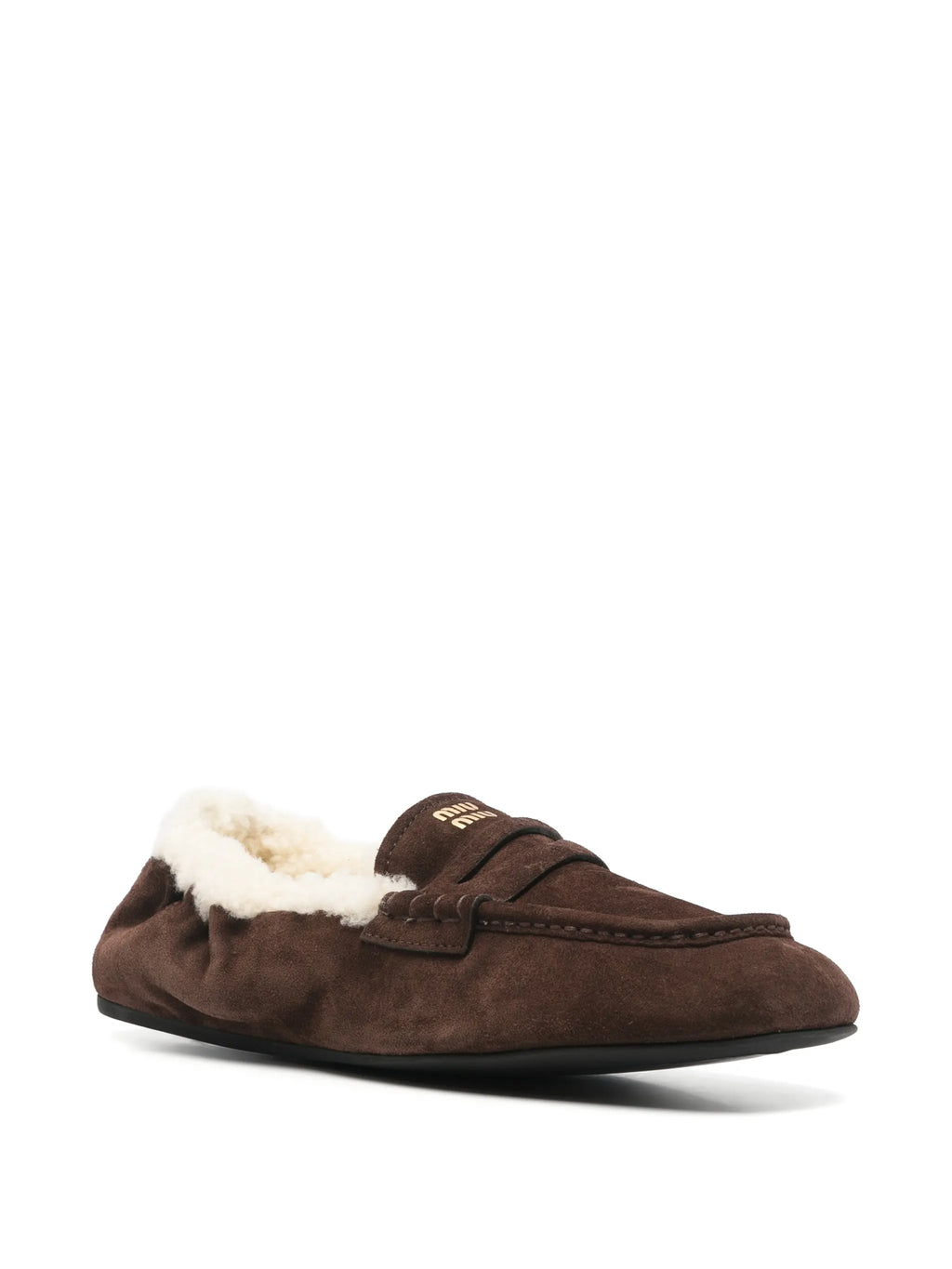 Miu Miu - Shearling-lined Suede Loafers