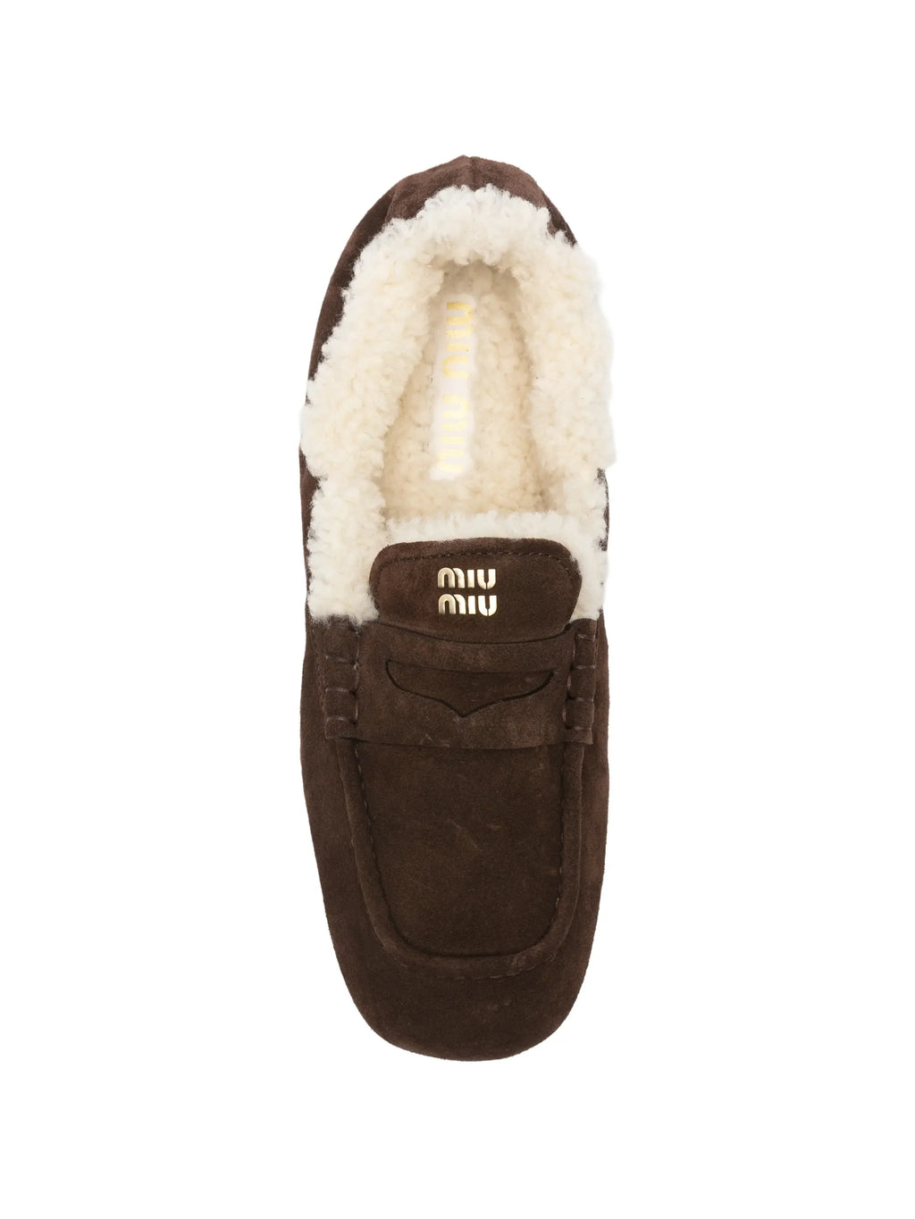 Miu Miu - Shearling-lined Suede Loafers