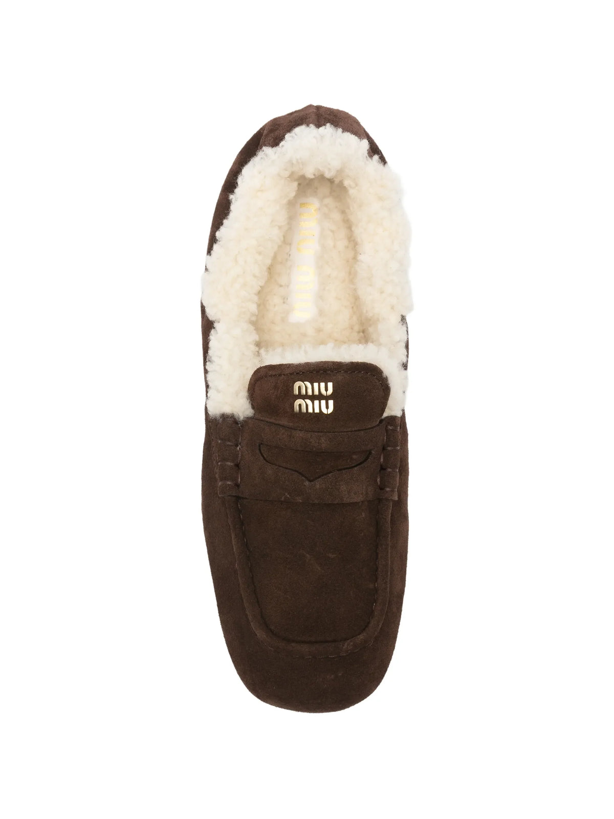 Miu Miu - Shearling-lined Suede Loafers