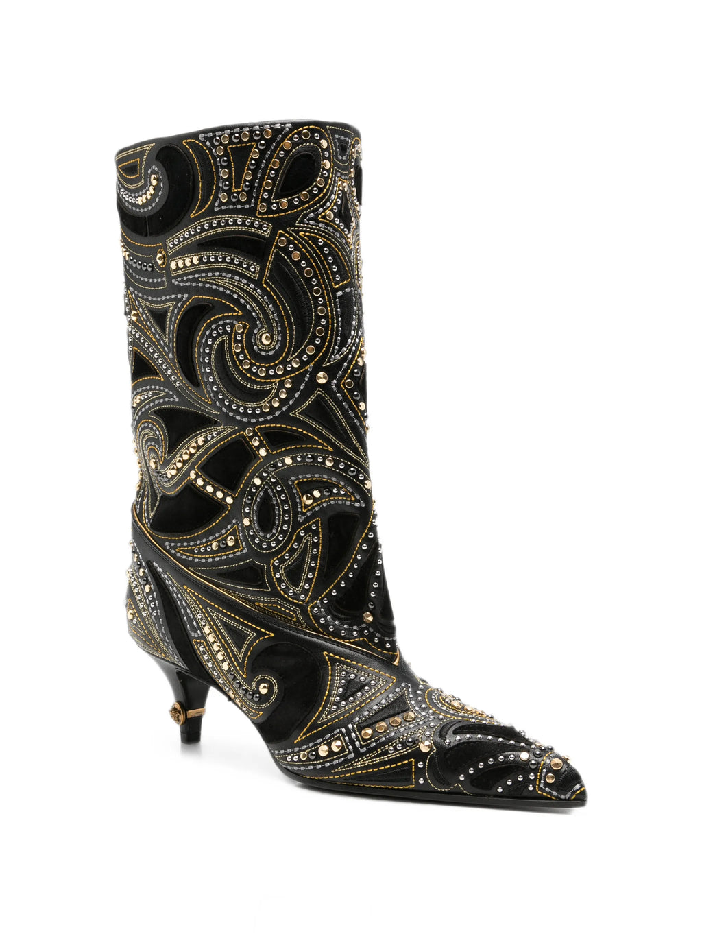 Versace - Studded Leather Ankle Boots