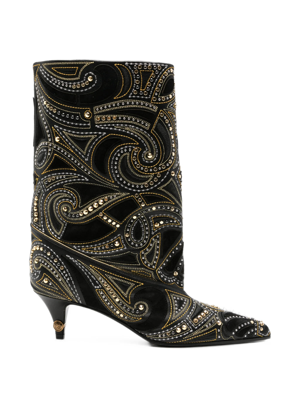 Versace - Studded Leather Ankle Boots