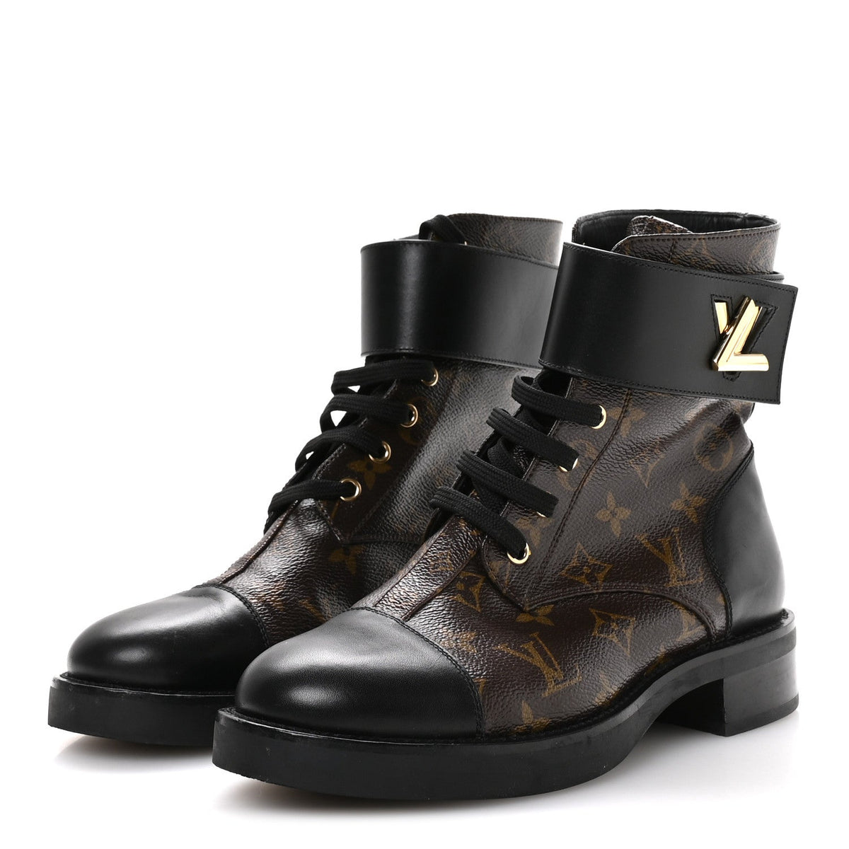 Louis Vuitton - Calfskin Monogram Wonderland Flat Ranger Boots