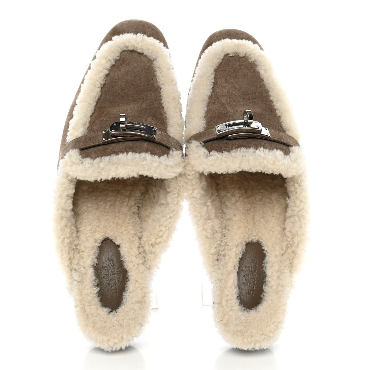 Hermès - Suede Goatskin Shearling Oz Mules