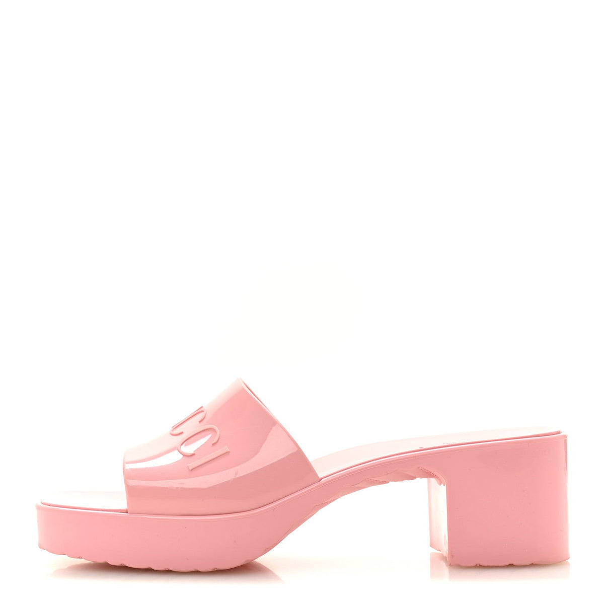 Gucci - Rubber Gucci Logo Platform 20/60mm Slide Sandals
