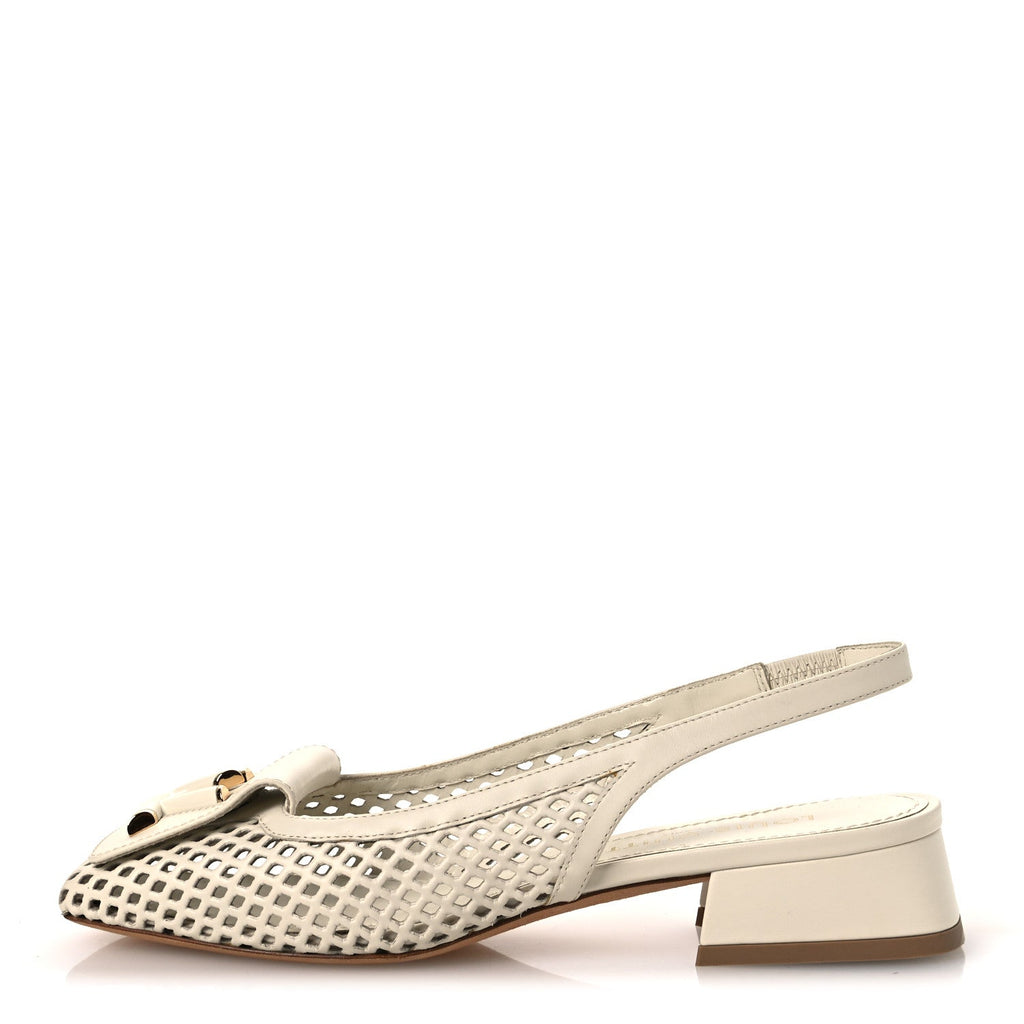 Louis Vuitton - Calfskin Perforated Shake Slingback Pumps