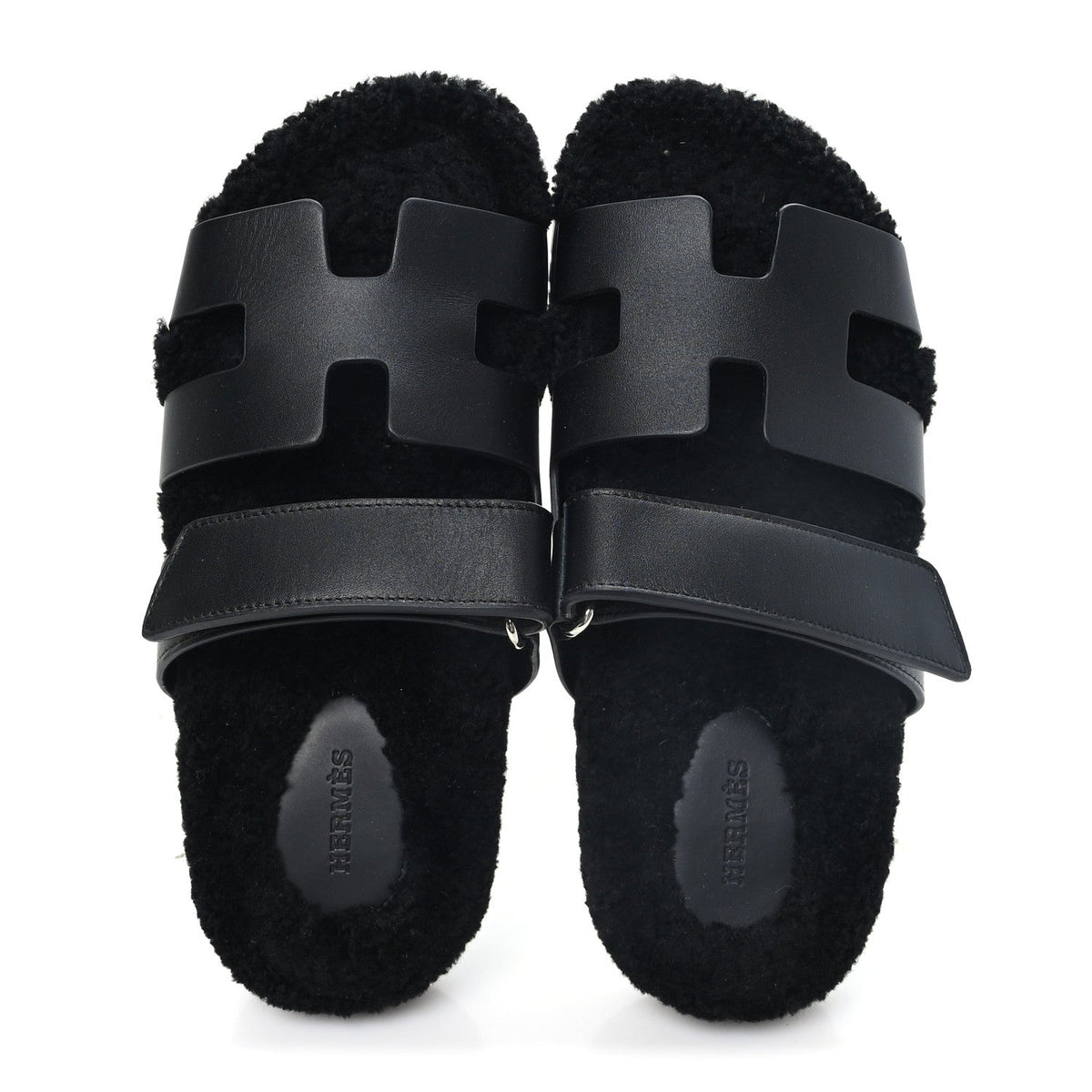 Hermès - Calfskin Woolskin Chypre Sandals