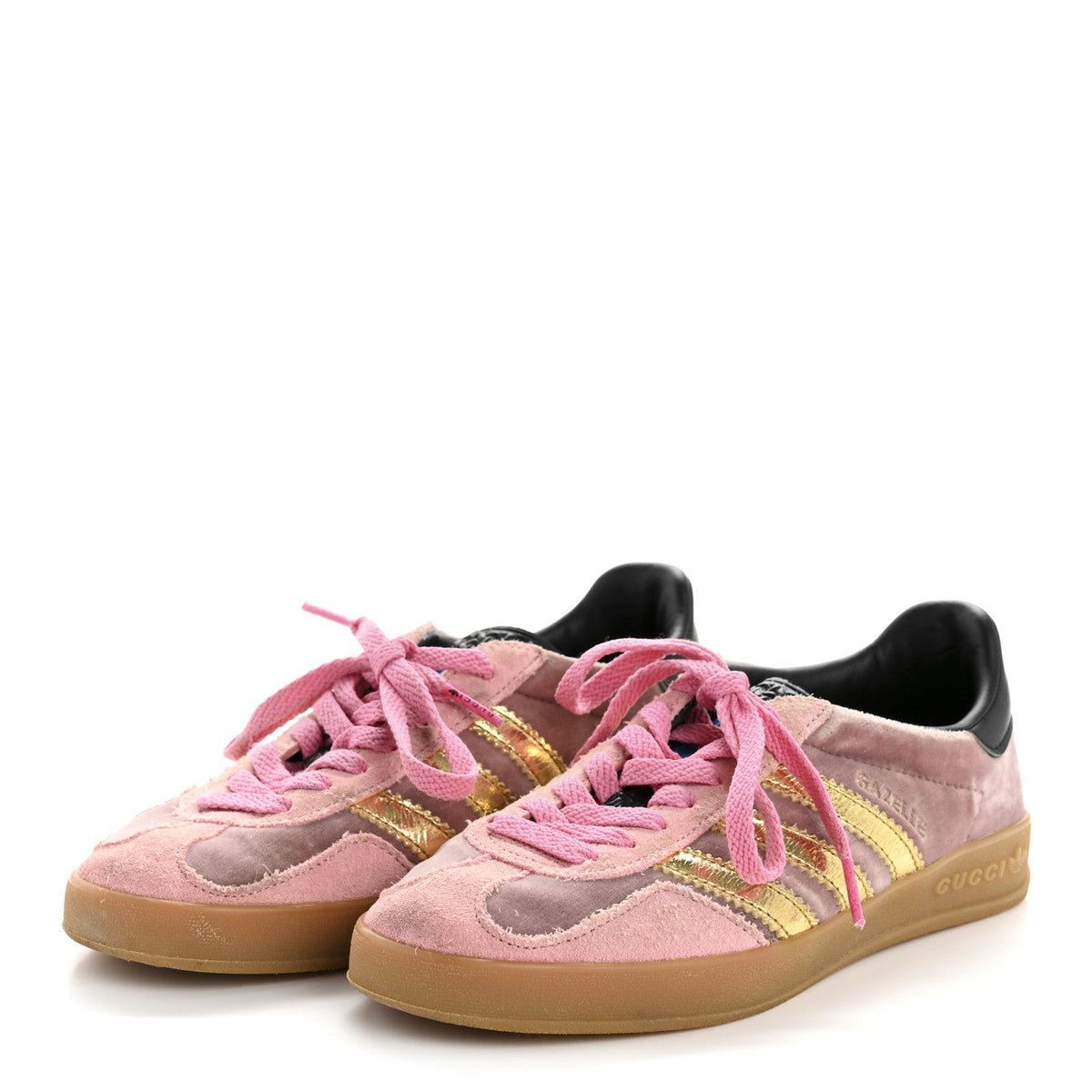 Gucci - X ADIDAS Softy Velvet Suede Madeira Demetra Gazelle Sneakers 4.5 Pink Gold