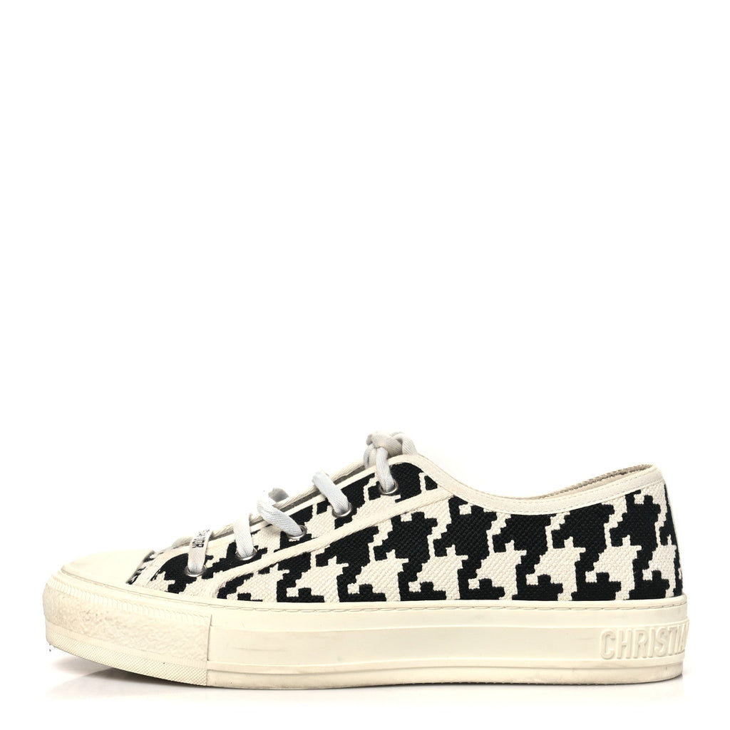 Dior - Canvas Macro Houndstooth Embroidered Walk’N’Dior Low Top Sneakers