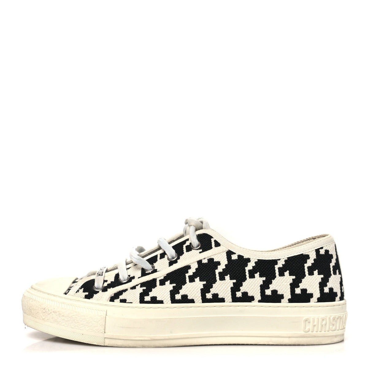 Dior - Canvas Macro Houndstooth Embroidered Walk’N’Dior Low Top Sneakers