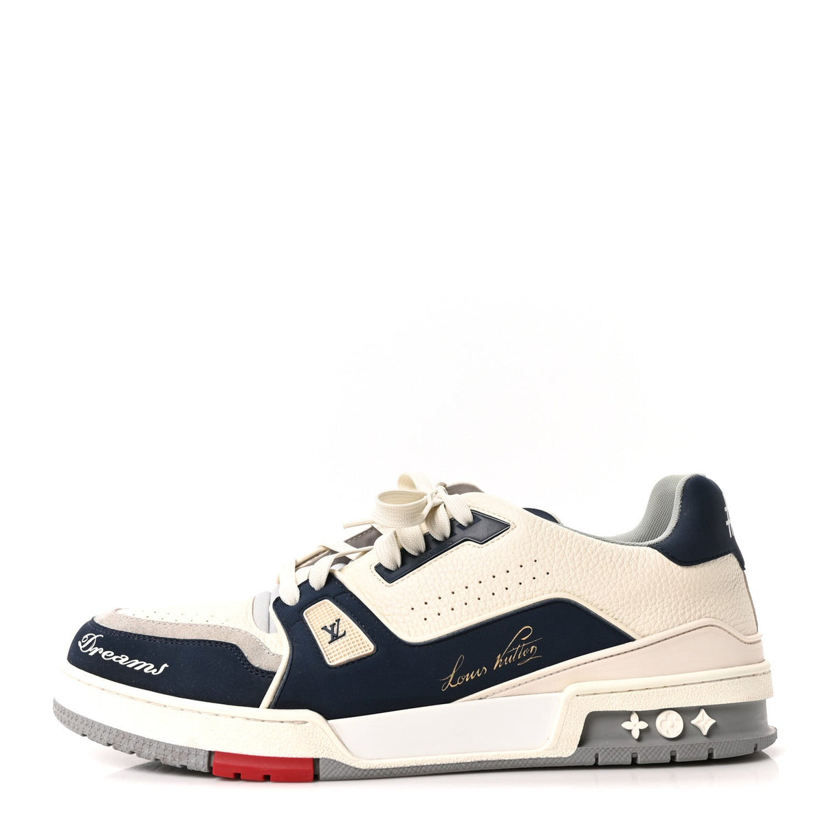 Louis Vuitton - Calfskin New York City Of Dreams LV Trainer Maxi Sneakers 11 White Navy