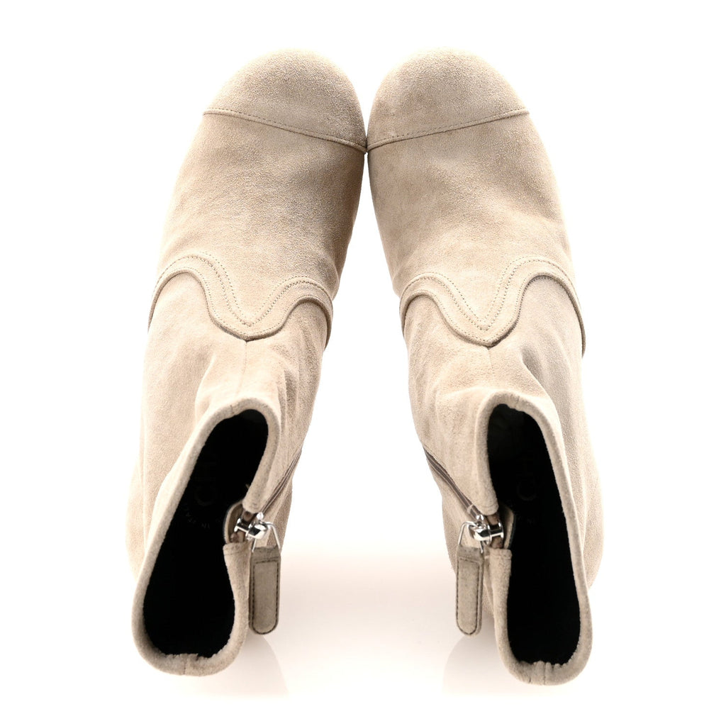 Chanel - Suede Calfskin Platform Short Boots