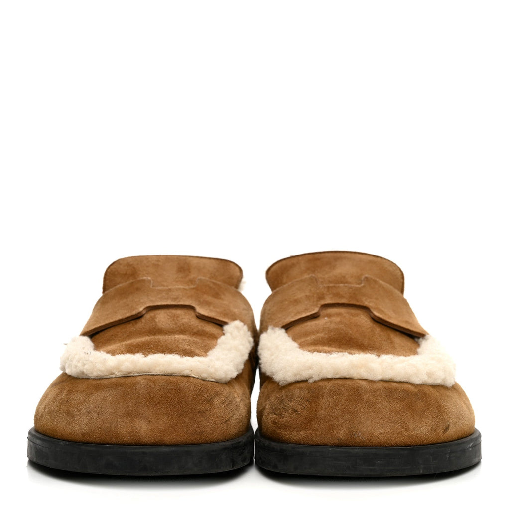 Hermès - Suede Goatskin Shearling Go Mules