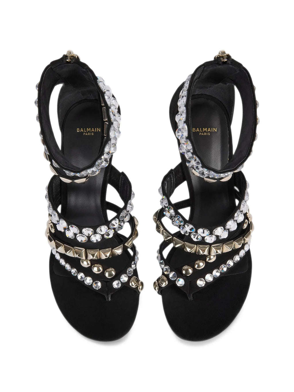 Balmain - Studded Suede Toe-post Sandals