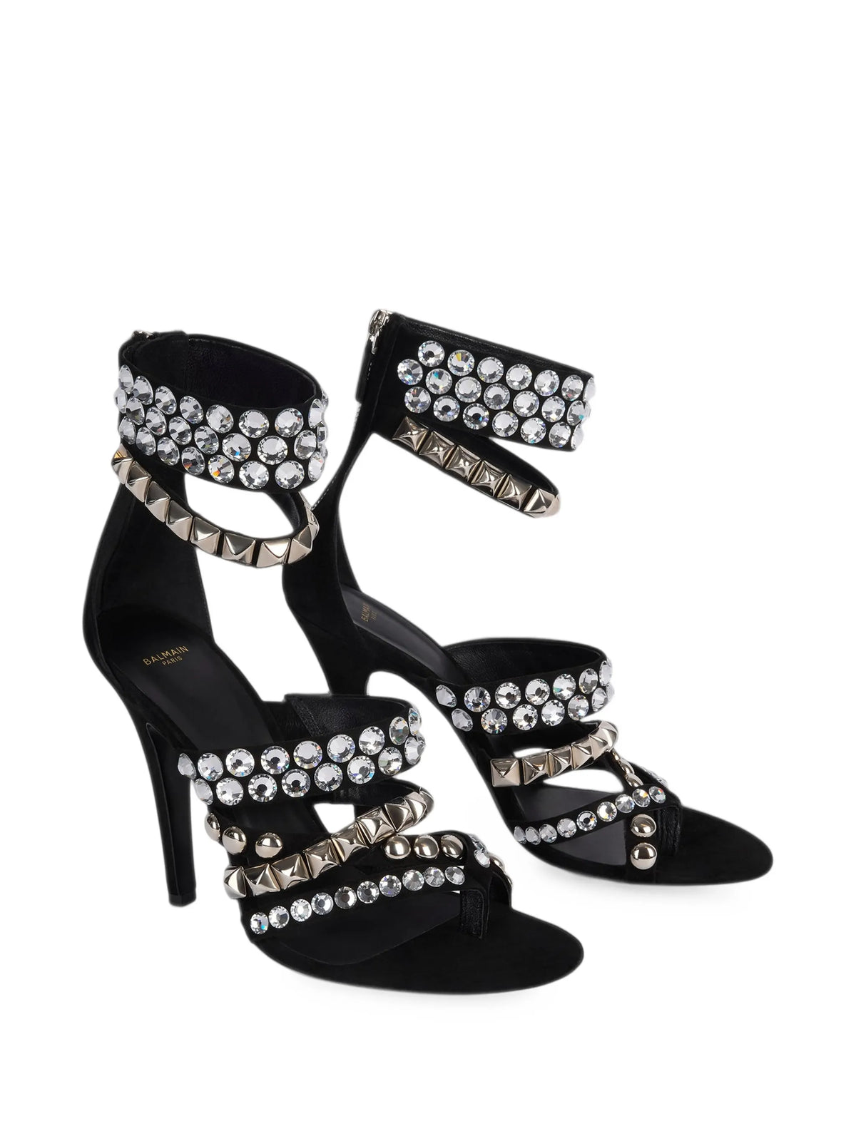 Balmain - Studded Suede Toe-post Sandals