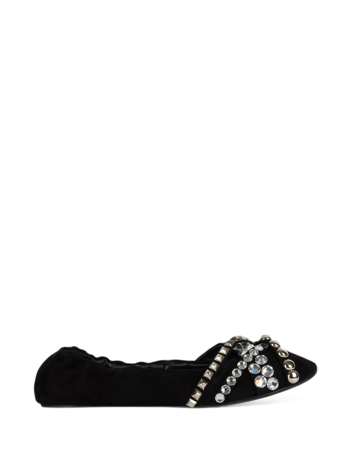 Balmain - Studded Suede Ballet Flats