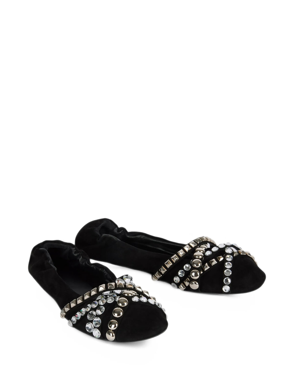 Balmain - Studded Suede Ballet Flats